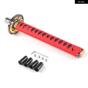 汎用 150MM/200MM/260MM カタナ サムライソード シフト ノブ シフター アダプター 付き ギア シフト ノブ - 260MM red with black