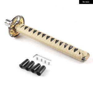 汎用 150MM/200MM/260MM カタナ サムライソード シフト ノブ シフター アダプター 付き ギア シフト ノブ - 260MM gold and black