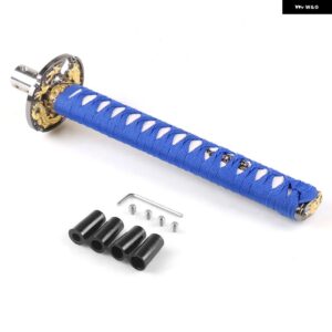 汎用 150MM/200MM/260MM カタナ サムライソード シフト ノブ シフター アダプター 付き ギア シフト ノブ - 260MM blue and white