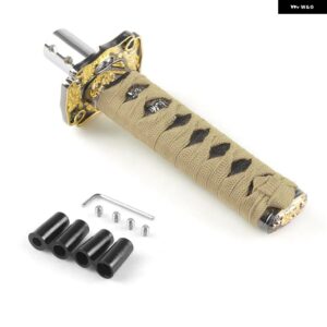 汎用 150MM/200MM/260MM カタナ サムライソード シフト ノブ シフター アダプター 付き ギア シフト ノブ - 150MM gold and black
