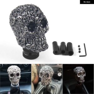 スカル ギア シフト ノブ車 マニュアル シフト レバー シフト レバー カーパーツ 装飾 ノブ シフト ノブ - black