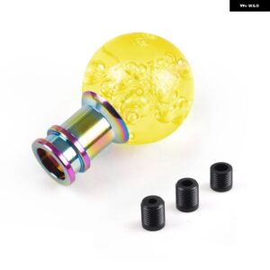 車用 マニュアル シフト ノブ アクリル製 ギア シフター ヘッド シフト ノブスティック クリスタルクリアバブルピン ク ブルー クリア ギア シフト ノブ - Yellow