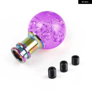 車用 マニュアル シフト ノブ アクリル製 ギア シフター ヘッド シフト ノブスティック クリスタルクリアバブルピン ク ブルー クリア ギア シフト ノブ - purple