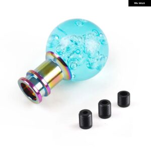 車用 マニュアル シフト ノブ アクリル製 ギア シフター ヘッド シフト ノブスティック クリスタルクリアバブルピン ク ブルー クリア ギア シフト ノブ - Cyan-blue