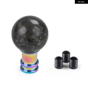 車用 マニュアル シフト ノブ アクリル製 ギア シフター ヘッド シフト ノブスティック クリスタルクリアバブルピン ク ブルー クリア ギア シフト ノブ - black