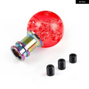 車用 マニュアル シフト ノブ アクリル製 ギア シフター ヘッド シフト ノブスティック クリスタルクリアバブルピン ク ブルー クリア ギア シフト ノブ - red