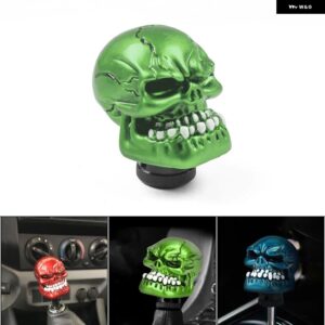 汎用 スカル ギア シフト ノブカー カスタム スポーツ レバー ギアスティック マニュアル トランス ミッション ヘッド レバー カーパーツ - Green
