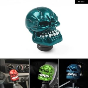 汎用 スカル ギア シフト ノブカー カスタム スポーツ レバー ギアスティック マニュアル トランス ミッション ヘッド レバー カーパーツ - blue