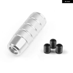 汎用 95MM ノンスリップ ギア シフト ノブ マニュアル トランス ミッション アルミローレット シフター レバー ノブ - Silver