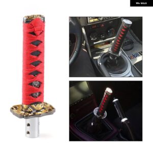 汎用 サムライソード シフト ノブ シフター カタナ メタル ウェイト スポーツ BX101580 - Red with black