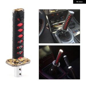 汎用 サムライソード シフト ノブ シフター カタナ メタル ウェイト スポーツ BX101580 - Black with red