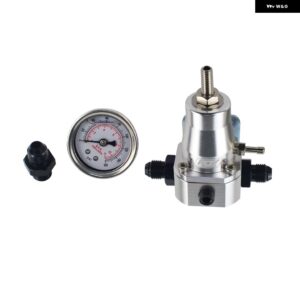 汎用 燃料圧力レギュレーターキット + ゲージ AN6 フィッティング 30-70 PSI VR7845 - Silver