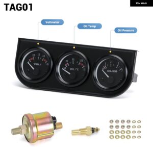 52MM トリプルキット 油温計 + 水温計 + 油圧 計 センサー付き 3IN1 カーメーター PQY-TAG01/02/03 - TAG01