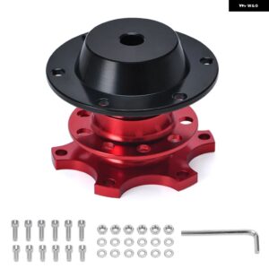 汎用 ステアリングホイール クイックリリースハブボスキット ホイールハブ アダプター 6穴 ステアリングホイール ハブPQY3859 - Red
