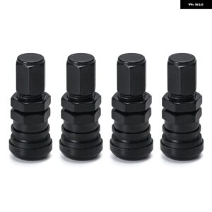 汎用 4 VOLK RACING アルミ バルブ ステムキャップ ホイール リム PQY-WR11 - BLACK WITHOUT LOGO