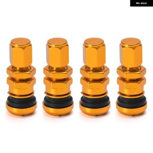 汎用 4 VOLK RACING アルミ バルブ ステムキャップ ホイール リム PQY-WR11 - Gold Without Logo