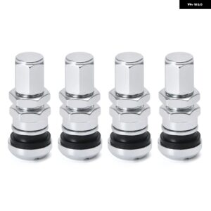 汎用 4 VOLK RACING アルミ バルブ ステムキャップ ホイール リム PQY-WR11 - Silver Without Logo