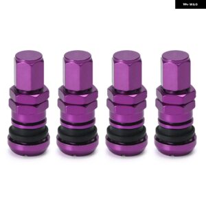 汎用 4 VOLK RACING アルミ バルブ ステムキャップ ホイール リム PQY-WR11 - Purple Without Logo