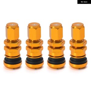 汎用 4 VOLK RACING アルミ バルブ ステムキャップ ホイール リム PQY-WR11 - Gold With PQY Logo