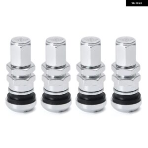 汎用 4 VOLK RACING アルミ バルブ ステムキャップ ホイール リム PQY-WR11 - Silver With PQY Logo