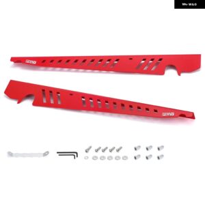 フェンダー シュラウド キット アルミ パネル プレート エンジン ベイ ハードウェア付き 15年以降 スバル WRX STI ブラック - Red