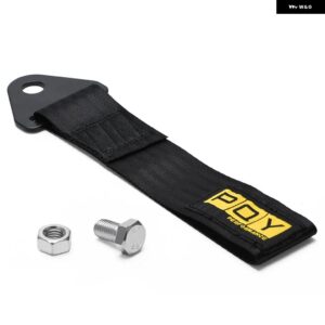 牽引ロープ 高強度トレーラー牽引ロープ レーシングカー 汎用 牽引アイストラップ 牽引ストラップ バンパー トレーラー - black