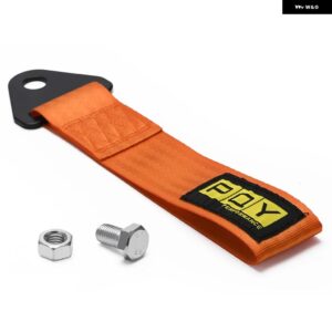 牽引ロープ 高強度トレーラー牽引ロープ レーシングカー 汎用 牽引アイストラップ 牽引ストラップ バンパー トレーラー - Orange