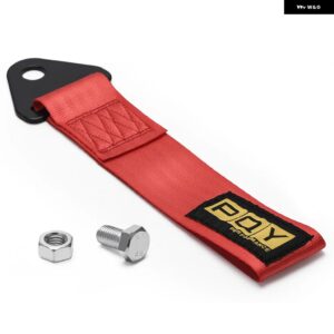 牽引ロープ 高強度トレーラー牽引ロープ レーシングカー 汎用 牽引アイストラップ 牽引ストラップ バンパー トレーラー - red