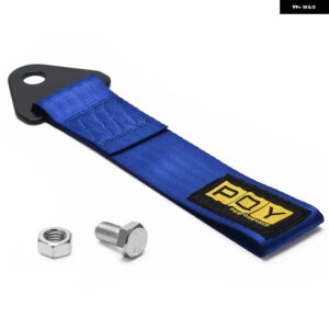 牽引ロープ 高強度トレーラー牽引ロープ レーシングカー 汎用 牽引アイストラップ 牽引ストラップ バンパー トレーラー - blue