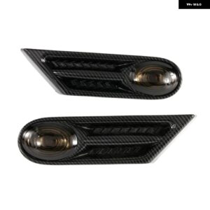 LEDサイドフェンダー マーカーライト ハウジング カバー LED バルブ BMW MINI COOPER R56 R57 R58 R59 2007-2013 63137260202 63137260201 - Carbon Black Set