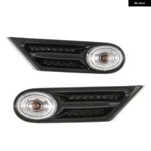 LED サイドフェンダーマーカー インジケーター ライト BMW MINI COOPER S R56 R57 R58 R59 2007-2013 OEM 63137260202 63137260201 交換用 - Carbon and Clear