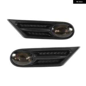 LED サイドフェンダーマーカー インジケーター ライト BMW MINI COOPER S R56 R57 R58 R59 2007-2013 OEM 63137260202 63137260201 交換用 - Black and Smoke