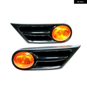 LED サイドフェンダーマーカー インジケーター ライト BMW MINI COOPER S R56 R57 R58 R59 2007-2013 OEM 63137260202 63137260201 交換用 - Black Amber