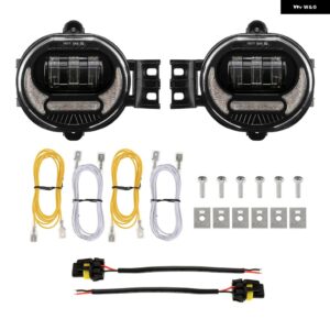 66W LED フォグライト アセンブリ 6600LM 6000K ホワイトDRL+イエローウィンカー付き ダッジ ラム1500 2002-2008 ラム2500/3500 2003-2009 - Black