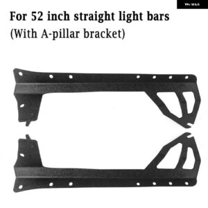 50/52インチ ストレート LED ライトバー マウント ブラケット 上部 フロントガラス マウント キット ジープ ラングラー JK 2007 - 2010-2017 - 52inch with A-pillar