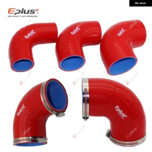 汎用 シリコン チューブ ホース 90度コネクタ 車用インタークーラー ターボ吸気 パイプ カプラー レッド マルチサイズ - 12mm