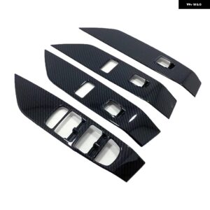 ジャガー E-PACE 2017 2018 2019 カーボンルック カー アームレスト ハンドレール インナードア ウィンドウガラス スイッチ パネル カバー トリム フレーム - Carbon Fiber Look