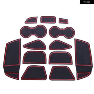 13個 車内カップマット ドアゲートスロット パッド 収納 ボックス マット ステッカー フォード フォーカス 3 2012 2013 2014 LHD - White