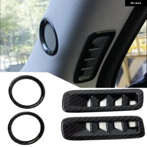 マツダ CX-5 CX5 2017 2018 カーボンルック Aピラー エアベント サラウンドカバー とリングツイーター カスタム オーディオ アクセサリー 4個 - 4pcs