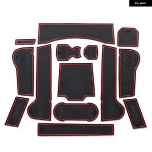 カーアクセサリー 2017 2018 フォルクスワーゲン /VW T-ROC T ROC TROC インテリア ゲートスロット パッド ノンスリップカップマット アンチスリップ ドアグ - red