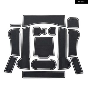 カーアクセサリー 2017 2018 フォルクスワーゲン /VW T-ROC T ROC TROC インテリア ゲートスロット パッド ノンスリップカップマット アンチスリップ ドアグ - White