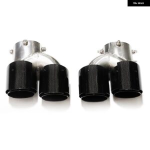 車用クワッドエキゾーストチップ BMW G22 G23 G26 M440I 2021 2022+ デュアルMエキゾースト パイプ マフラーチップ 排気 システム ノズル テール パイプ - Carbon　Fiber　B
