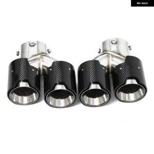 車用クワッドエキゾーストチップ BMW G22 G23 G26 M440I 2021 2022+ デュアルMエキゾースト パイプ マフラーチップ 排気 システム ノズル テール パイプ - Carbon　Fiber　C
