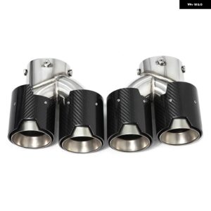 車用クワッドエキゾーストチップ BMW G22 G23 G26 M440I 2021 2022+ デュアルMエキゾースト パイプ マフラーチップ 排気 システム ノズル テール パイプ - Carbon　Fiber　D