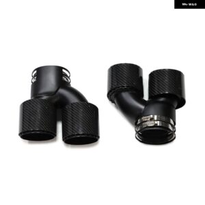 車用クワッドエキゾーストチップ BMW G22 G23 G26 M440I 2021 2022+ デュアルMエキゾースト パイプ マフラーチップ 排気 システム ノズル テール パイプ - Carbon　Fiber　P