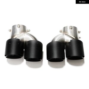 車用クワッドエキゾーストチップ BMW G22 G23 G26 M440I 2021 2022+ デュアルMエキゾースト パイプ マフラーチップ 排気 システム ノズル テール パイプ - Carbon　Fiber　F