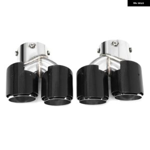 車用クワッドエキゾーストチップ BMW G22 G23 G26 M440I 2021 2022+ デュアルMエキゾースト パイプ マフラーチップ 排気 システム ノズル テール パイプ - Carbon　Fiber　E