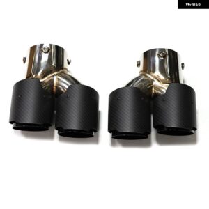 車用クワッドエキゾーストチップ BMW G22 G23 G26 M440I 2021 2022+ デュアルMエキゾースト パイプ マフラーチップ 排気 システム ノズル テール パイプ - Carbon　Fiber　I