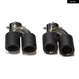 車用クワッドエキゾーストチップ BMW G22 G23 G26 M440I 2021 2022+ デュアルMエキゾースト パイプ マフラーチップ 排気 システム ノズル テール パイプ - Carbon　Fiber　J