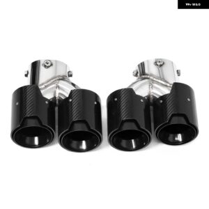 車用クワッドエキゾーストチップ BMW G22 G23 G26 M440I 2021 2022+ デュアルMエキゾースト パイプ マフラーチップ 排気 システム ノズル テール パイプ - Carbon　Fiber　A